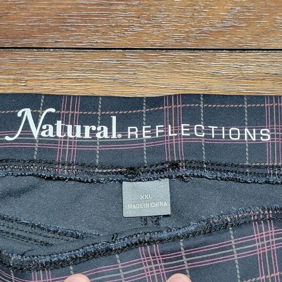 Natural Reflections Platinum Stretch Black & Red Plaid Pull-On Pants - Size XXL - Picture 7 of 9